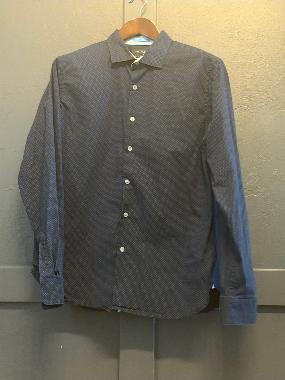 Classic Microdot Long-Sleeve Dress Shirt - Navy